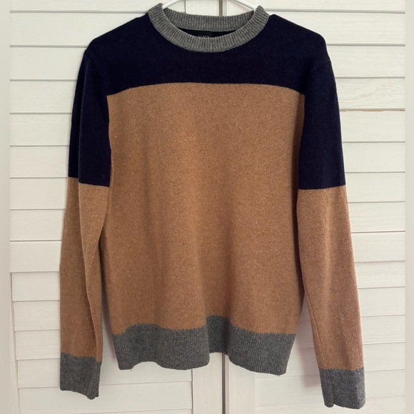 J Crew Men's Merino Wool Color Block Knit Sweater M - Picture 1 of 4